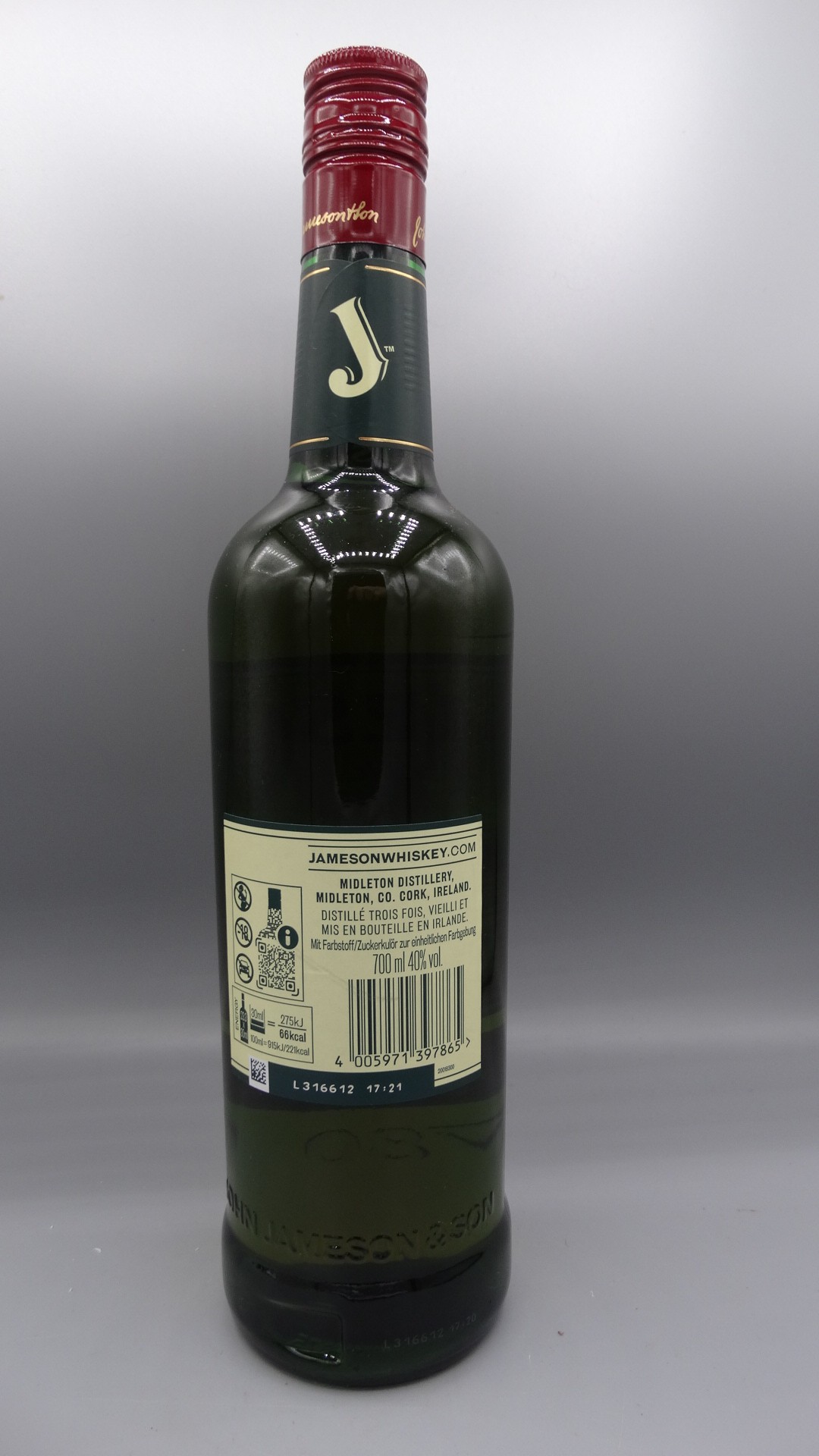 JAMESON (Irish Whiskey) 40%vol - 0,7l Flasche