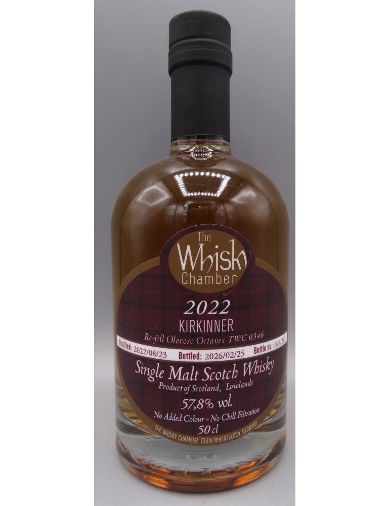 Kirkinner (peated) 2012 (TWC), 57,8%vol, refill Oloroso Octave - Schottland- 0,5l Flasche