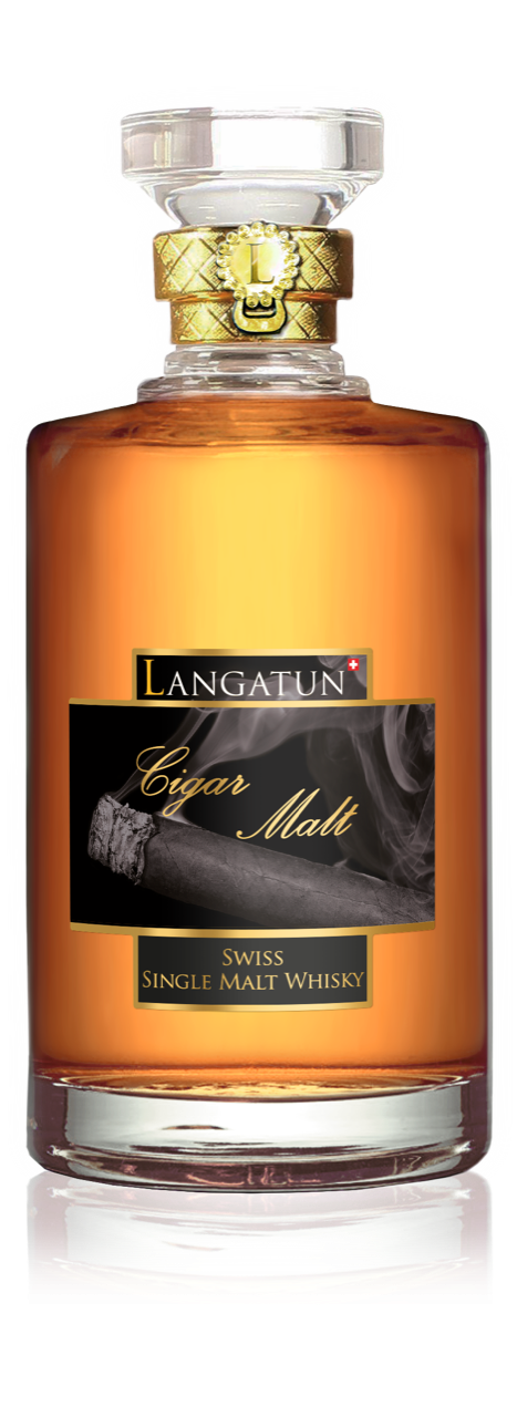 LANGATUN "Cigar Malt" Single Malt Whisky (45,6% vol) 0,5l Flasche Holzbox