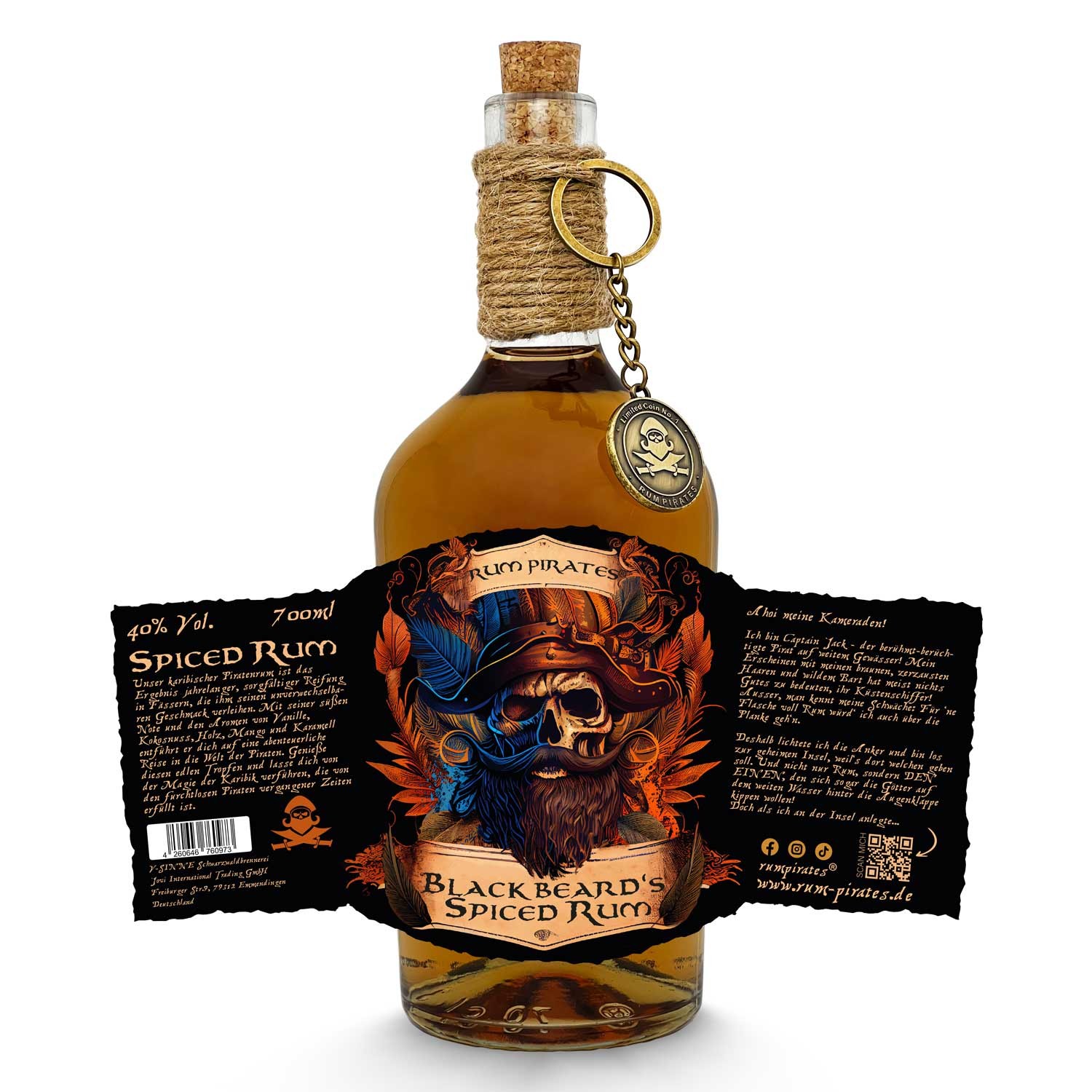 BLACK BEARD`S SPICED Gold RUM (0,7l Flasche) 40% vol