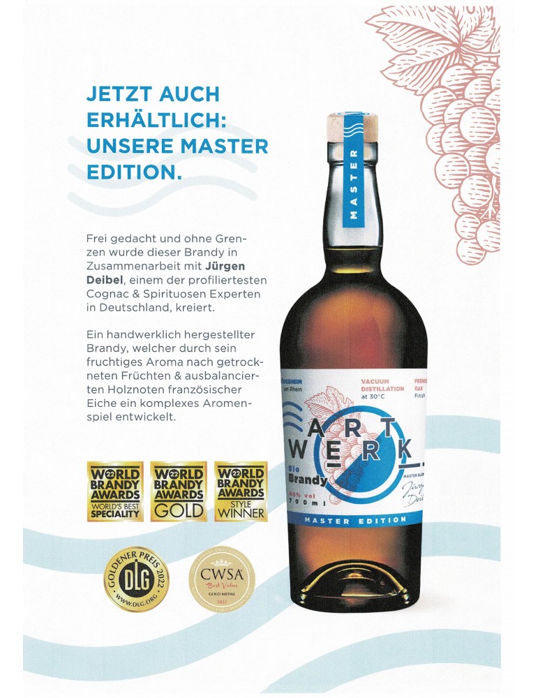ARTWERK Bio Brandy - MASTER EDITION - 40% vol - 0,7l Flasche - French Oak Finish